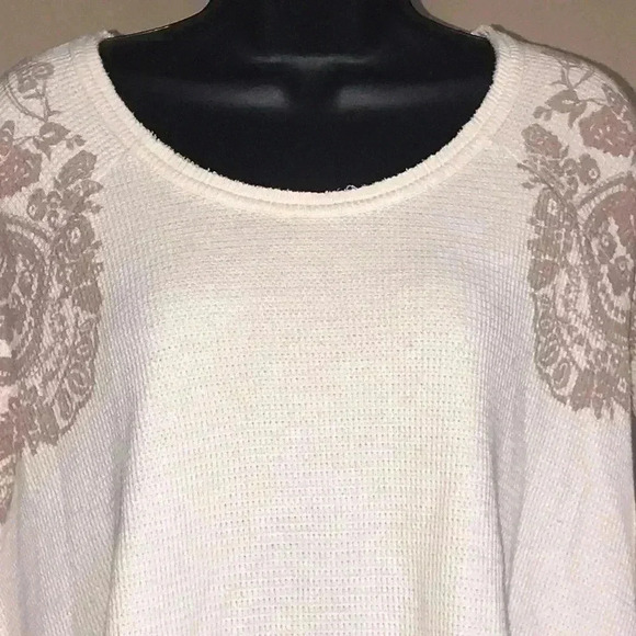We The Free Waffle Knit Printed Top Size S - Picture 4 of 6
